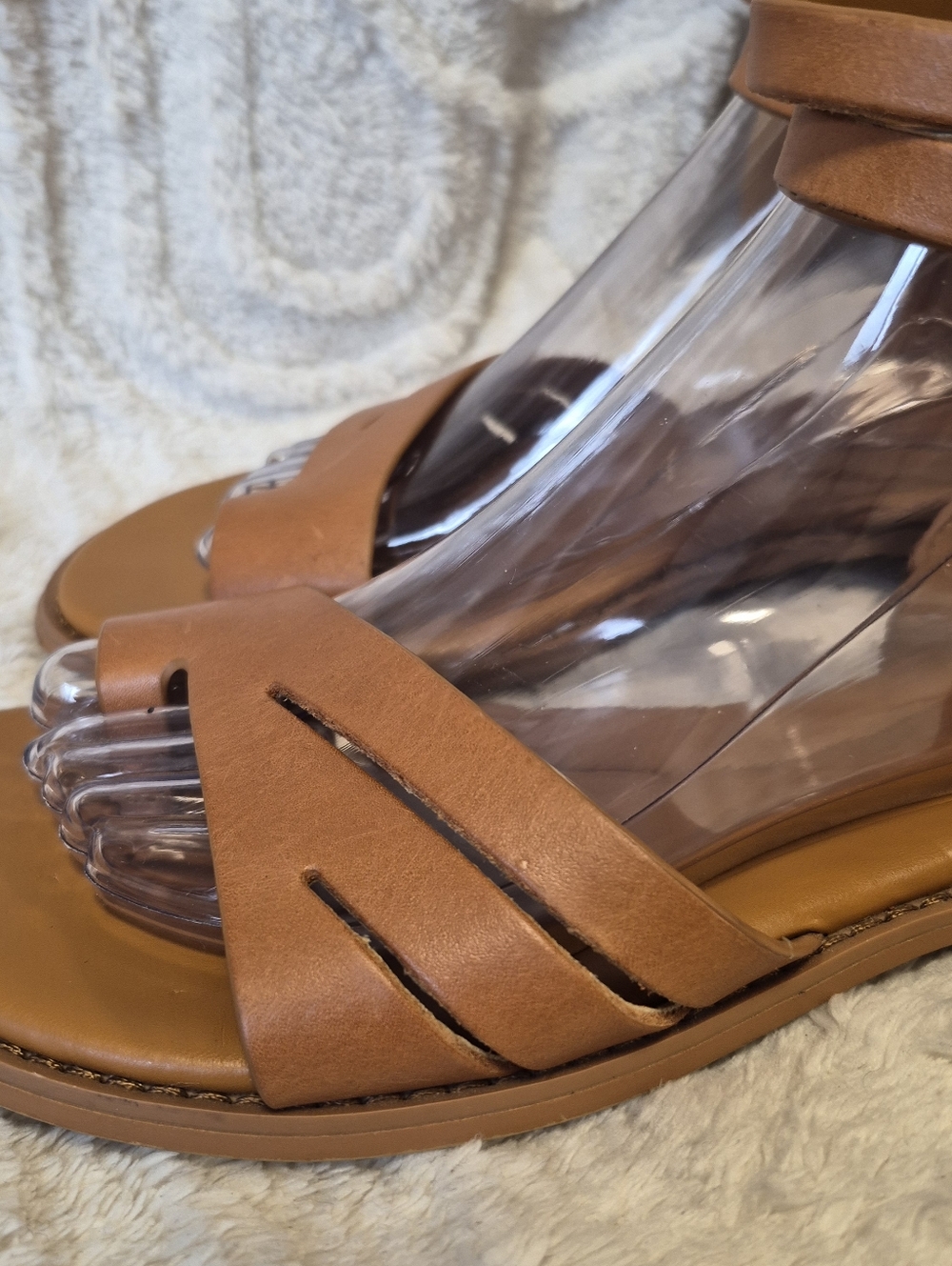 Franco Sarto Greene Leather Sandals Tan Ankle Strap Gladiator Women's Size 9.5 - Picture 8 of 14